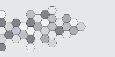 Geometrik şekilli ve altıgen desenli soyut bir arkaplan. Teknoloji vektörü soyut arkaplan ve altıgen örgüsü. Gri altıgen deseni. Soyut beyaz altıgen arkaplan.