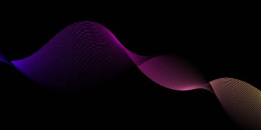 Dalga çizgileri karıştırma aracı kullanılarak oluşturuldu. Soyut mavi pembe dalgalı çizgiler dijital frekans dengeleyici arka plan. Grafik tasarımı pankart iş dalgası. Eğimli dalgalı düz şeritsiz desen.