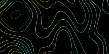 Soyut dalga kağıtları arka planda kavisli kabartmalar oluşturuyor. Çizgiler topografik haritalı, kusursuz desenli soyut tasarım. Pürüzsüz Organik Şekilli Zarif Karanlık Topografik Birleşme Hattı. vektör tasarımı