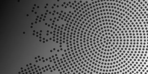 Soyut noktalı açık gri vektör deseni. Soyut şekillerde renkli çizimler ve eğimli noktalar. İç tasarım, reklam ve ekran için geometrik siyah ve beyaz soyut arkaplan