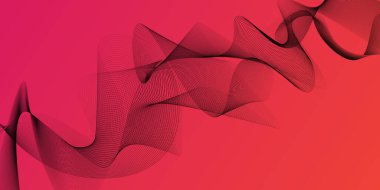 Siyah zemin üzerinde soyut eğri geometrik dalga çizgisi. Modern çoklu renk değişen dalga çizgileri. Arka planda teknoloji soyut dalga çizgileri var. Gelecekçi teknoloji konsepti. Vektör illüstrasyonu