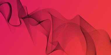 Siyah zemin üzerinde soyut eğri geometrik dalga çizgisi. Modern çoklu renk değişen dalga çizgileri. Arka planda teknoloji soyut dalga çizgileri var. Gelecekçi teknoloji konsepti. Vektör illüstrasyonu