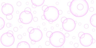 Çemberli modern kırmızı baloncuk arka planı. Renkli kabarcıklar. Soyut, renkli şeffaf kırmızı ve havada yüzen sabun köpükleri..