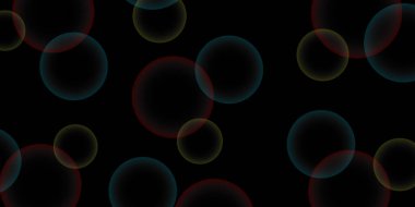 Modern soyut ışık kırmızı, mavi ve gökyüzü mavi baloncuk arka planı daireler. Renkli kabarcıklar. Soyut, şeffaf kırmızı, mavi ve gökyüzü mavi sabun köpükleri havada yüzüyor..