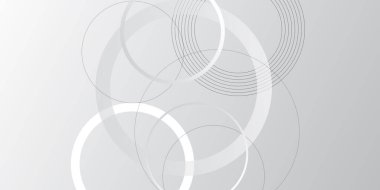 Çember beyaz soyut geometrik arkaplan ile soyut arkaplan. Minimum geometrik beyaz ve mavi çember arka plan ve altın çizgi. Beyaz geometrik soyut arka plan örtüşmesi.