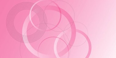 Pembe yuvarlak soyut geometrik arkaplan ile soyut arkaplan. Minimum geometrik beyaz ve altın çizgili pembe daire arka planı. Pembe geometrik soyut arka plan örtüşmesi.