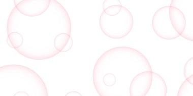 Renkli kabarcıklar. Soyut, şeffaf mor sabun köpükleri havada süzülüyor. Vektör çizimi. Parlak toplar. Sabun köpükleri rastgele dizayn edilir. Yumuşak beyaz kağıt daireler.