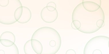 Renkli kabarcıklar. Soyut, şeffaf yeşil sabun köpükleri havada yüzüyor. Vektör çizimi. Parlak toplar. Sabun köpükleri rastgele dizayn edilir. Yumuşak beyaz kağıt daireler.