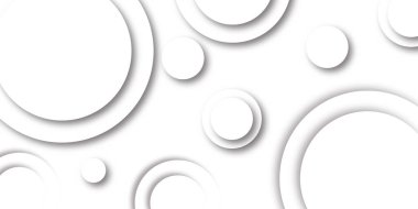 Soyut beyaz daire şekli geometrik çizgi arkaplanı. soyut kusursuz modern beyaz ve gri renkli teknoloji kavramı geometrik daire vektör arkaplan neomorphs tarzı poster, pankart tasarımı