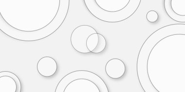 Soyut beyaz daire şekli geometrik çizgi arkaplanı. soyut kusursuz modern beyaz ve gri renkli teknoloji kavramı geometrik daire vektör arkaplan neomorphs tarzı poster, pankart tasarımı