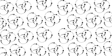 Çemberlerin ve noktaların olduğu soyut bir arka plan. İletişim teknolojisi ve sosyal ağ konsepti için bağlantı. Geniş molekül yapısı arkaplanı.