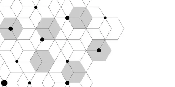 Geometrik beyaz arka plan. Altılı vektör pankartı tasarımı. Bilim ağı şablonu, bağlantı çizgileri ve noktalar tıbbi arka plan, Vektör illüstrasyonu. Moleküler yapı soyut teknoloji arkaplanı