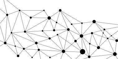 Çokgen Ağ Arkaplan Vektörü tasarımı dijital teknoloji konsepti Küresel ağ bağlantı veri yapısı. Noktaları ve çizgileri düşük poli üçgen şekilleriyle birleştiren soyut geometrik arkaplan.