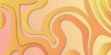 Soyut renkli kağıt kesimi arka plan tasarımı. İzler, el ilanları, afişler, broşürler, davetiyeler, kapaklar için modaya uygun çok renkli modern tasarım. Kavisli dalgalı okyanus topografik çizgi haritası.