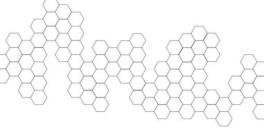 Soyut 3d altıgen gri ve beyaz çizgi dışı teknoloji tarzı bal peteği desensiz arka plan. Altıgen, modern soyut vektör çokgen desenli soyut arkaplan.