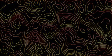 Soyut eğri ızgara haritası ve topo kontur gradyan renk arkaplanı. Topografik hatlar. Topografik harita. Coğrafi dağ rahatlaması. Soyut satır arkaplanı. İçerik Haritaları.