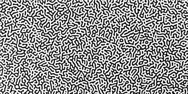 Soyut güvenilir organik duvar kağıdı Turing reaksiyonu difüzyon monokromsuz düzensiz kaotik hareket. Turing reaksiyonu difüzyon monokromsuz desen ve kaotik hareket.