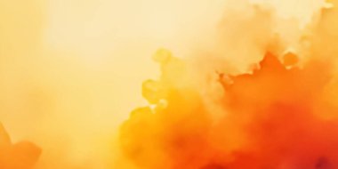 Soyut Asya tarzı Turuncu, Kırmızı Gradyan Arkaplan. Suluboya arkaplan portakal renginden beyaza. Canlı Soyut İzlenimcilik Turuncu Kırmızı Gradyan Arkaplan Taneli Doku ve Noktalı Işık