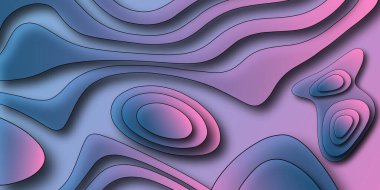Soyut Topografik hatlar harita arkaplanı. Vektör coğrafi hat haritası. Soyut dalga kağıtları arka planda kavisli kabartmalar oluşturuyor. pembe ve mavi topoğrafya haritası desen duvar kağıdı.