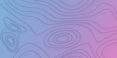 Soyut Topografik hatlar harita arkaplanı. Vektör coğrafi hat haritası. Soyut dalga kağıtları arka planda kavisli kabartmalar oluşturuyor. pembe ve mavi topoğrafya haritası desen duvar kağıdı.