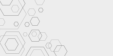 Tıp, kimya, bilim ve teknoloji konsept tasarımı için soyut geometrik şekiller ve altıgen desenli arka plan. Medikal, teknoloji veya bilim tasarımı için vektör altıgenler deseni.