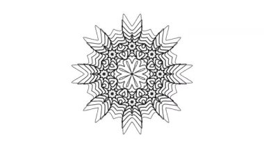 Monokrom Mandala Arkaplanı, Siyah ve Beyaz Süslü Şablon, İslami Geometrik Sanat