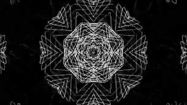 Süslü siyah beyaz mandala, detaylı kutsal desen, soyut çiçek çizimi