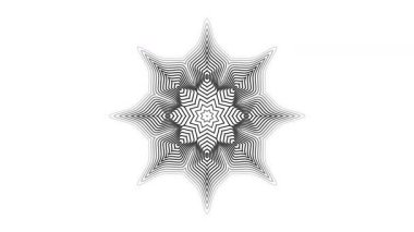 Geleneksel mandala sanat eseri, siyah ve beyaz kutsal süs, karmaşık simetrik tasarım