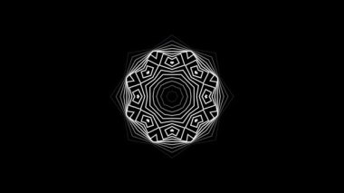 İfade eden siyah ve beyaz mandala deseni, kutsal simetrik çiçek süsü, geometrik bohem motifi, çok detaylı geleneksel sanat, büyüleyici soyut denge
