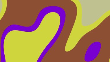 Soyut mor kahverengi ve sarı dalgalı çizgiler tasarımı, modern sanat arkaplanları, baskı materyalleri ve yaratıcı grafik projeleri için uygundur.