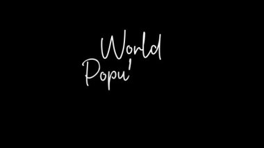 Dünya nüfus günü kara tahıl arka planında minimalist tarzda farkındalığı ve küresel demografik sorunları destekleyen el yazısıyla yazılmış metinler yer alıyor..