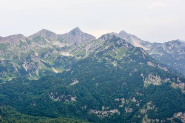 Alplerdeki dağ manzarası - Slovenya, Triglav Ulusal Parkı