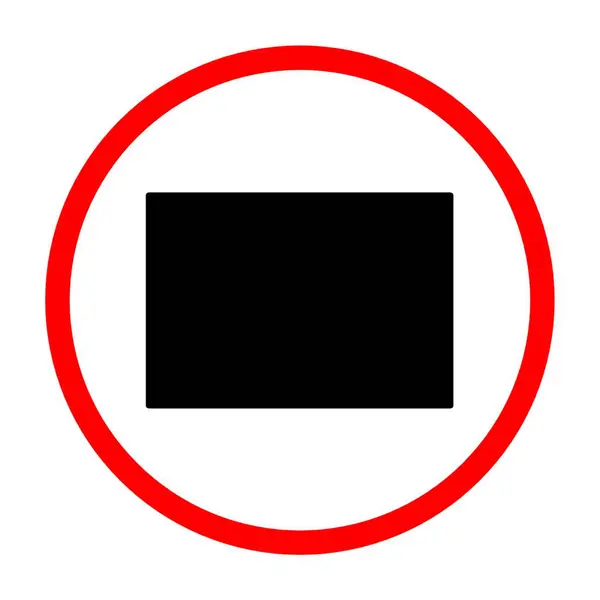 Kırmızı çemberdeki siyah dur düğmesi ve izole edilmiş beyaz arkaplan