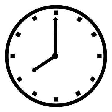 Örneksel saatin bembeyaz hali, saat 8 'i gösteriyor.