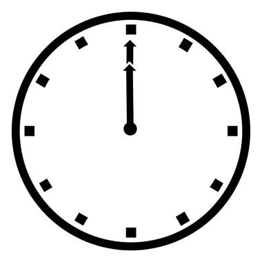 Örneksel saatin bembeyaz hali, saat 12 yönünde.