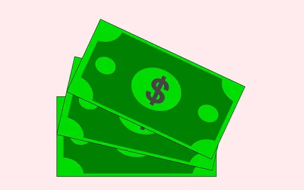 Beyaz bir arkaplana göre düzenlenmiş üç sayfalık banknot