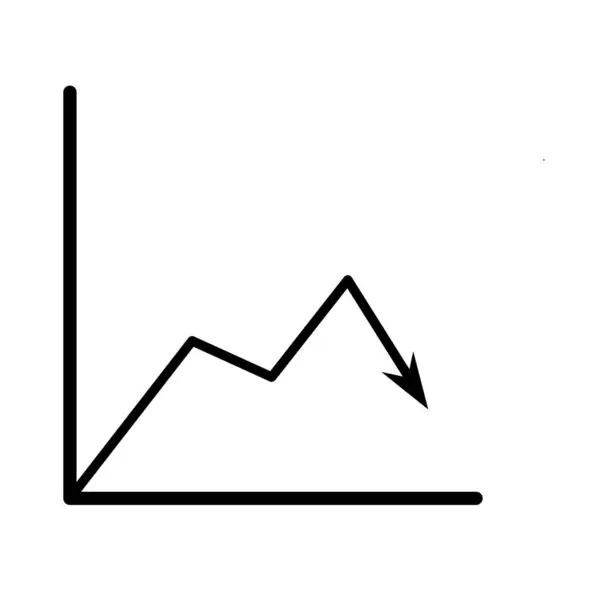Aşağı doğru bir eğilim gösteren çizgi grafiği, zaman içinde performans veya değerde bir azalma veya düşüş göstermektedir