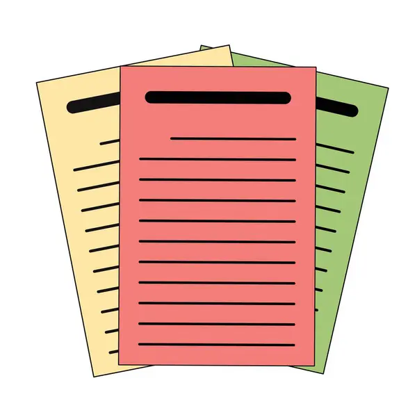 Metni temsil eden siyah çizgiler ile birlikte üç renkli döküman, sarı ve yeşildir.