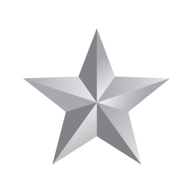 Beyaz arka plan üzerinde 3D Gümüş Yıldız