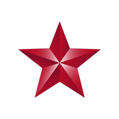 beyaz zemin üzerinde 3D kırmızı yıldız