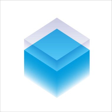 Beyaz arkaplanda 3d Isometric Küp Tasarımı