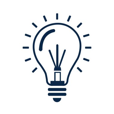 Ampul simgesi beyaz arka plan üzerinde gösterimi