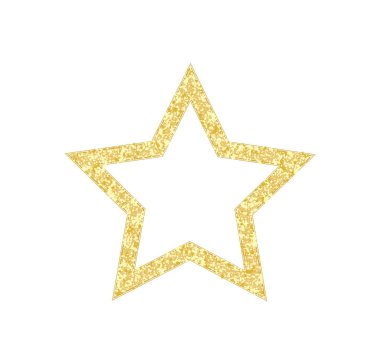 Beyaz arkaplanda izole edilmiş Altın Parıltı yıldızı.