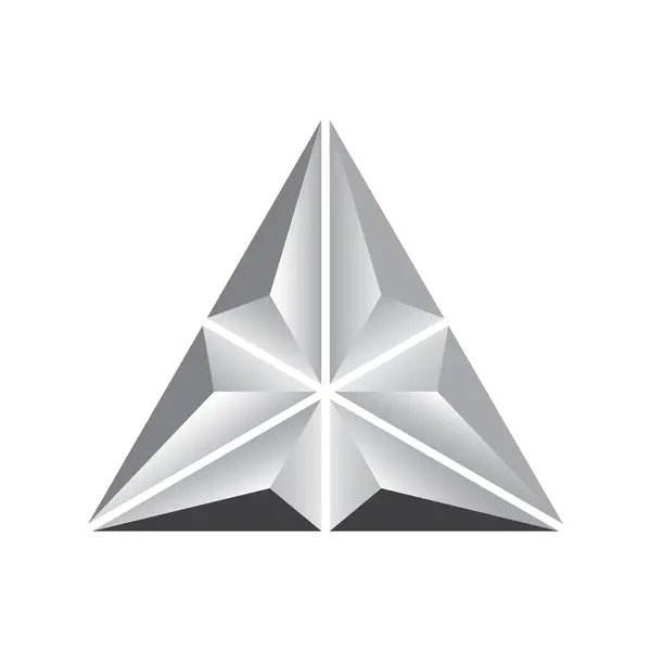 Gümüş renkli bir üçgen şekli