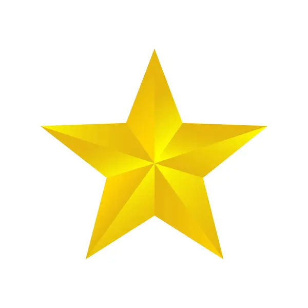 beyaz zemin üzerinde 3D altın yıldız