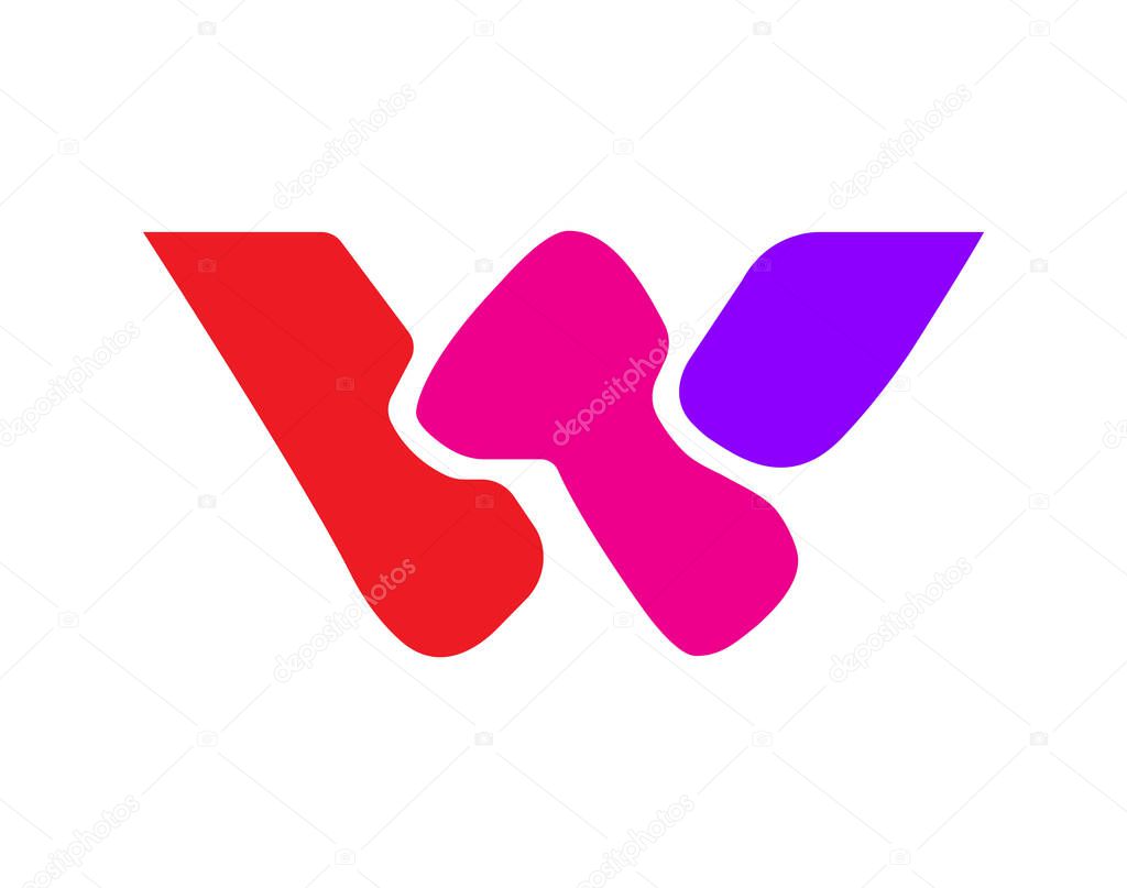 Colorful Vector Graphic Branding Letter W