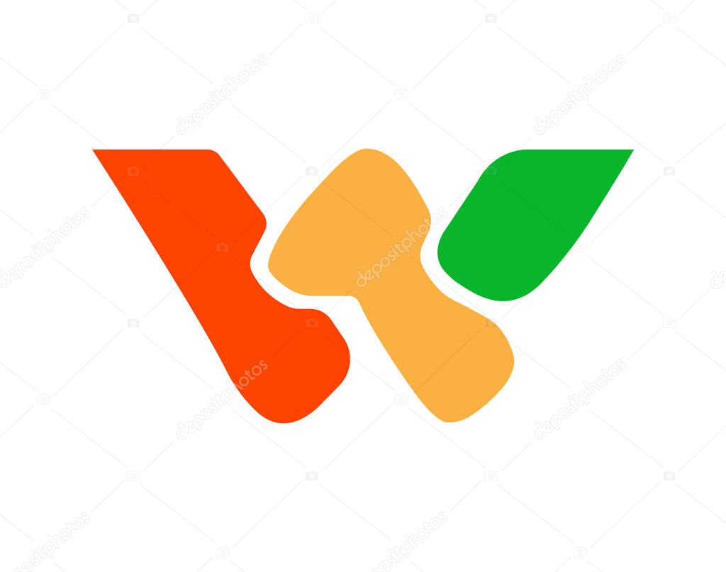 Colorful Vector Graphic Branding Letter W