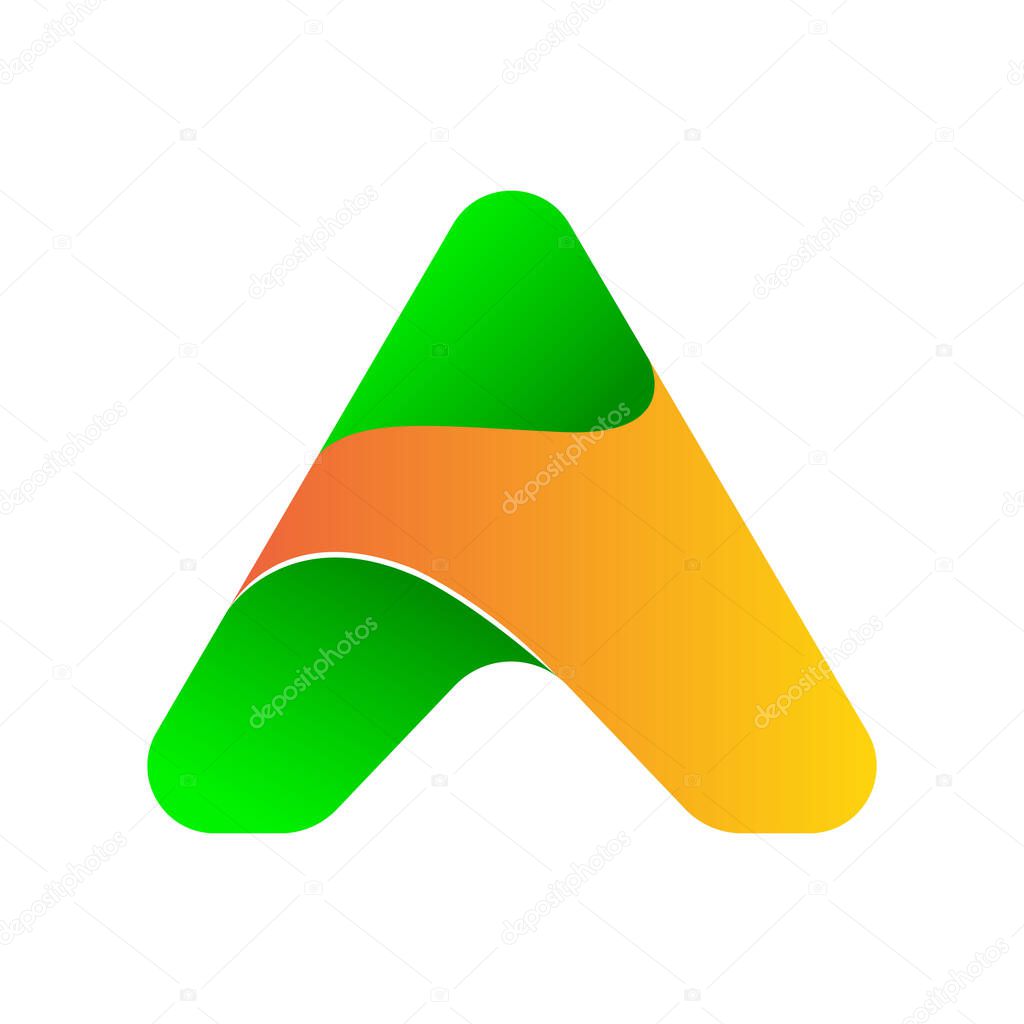 Colorful logo with green,yellow and orange letter a