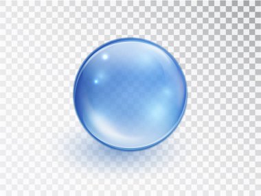 Mavi kolajen damlası şeffaf arkaplanda izole edildi