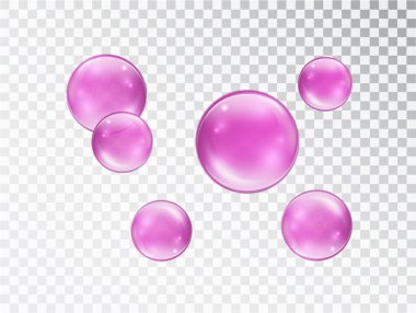 Şeffaf arkaplanda pembe baloncuklar